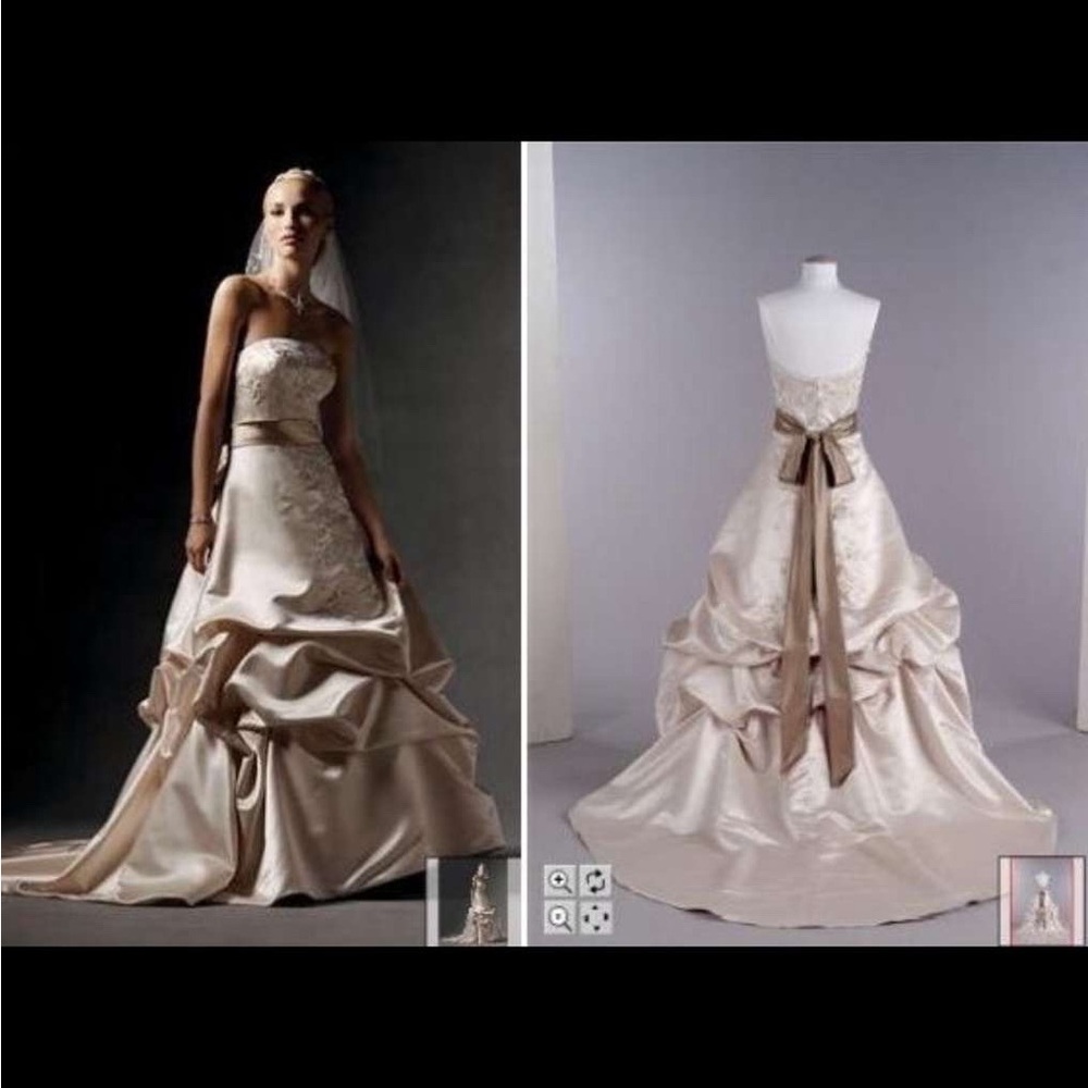 Oleg Cassini Champagne Wedding Dress BRAND NEW
